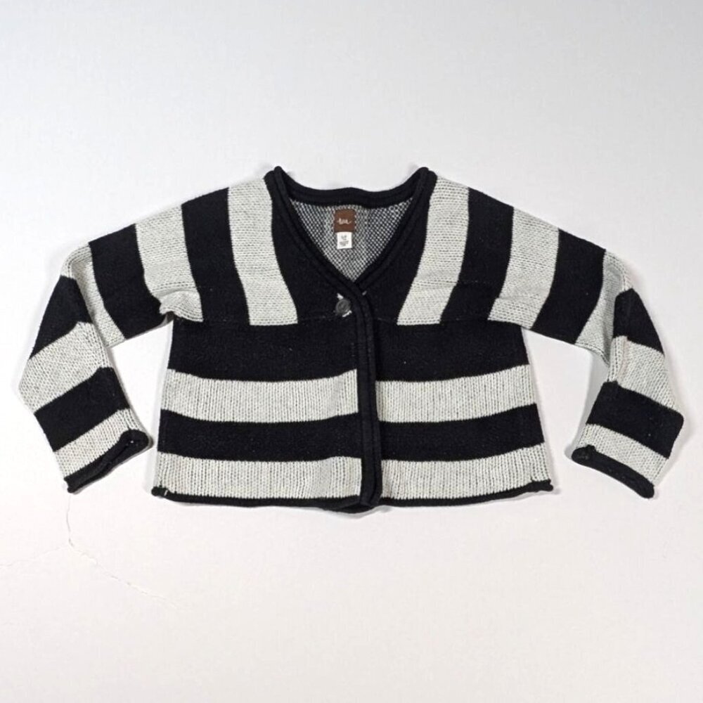 Tea Collection Striped Cardigan‎ Knit Sweater Girls Small 4-5